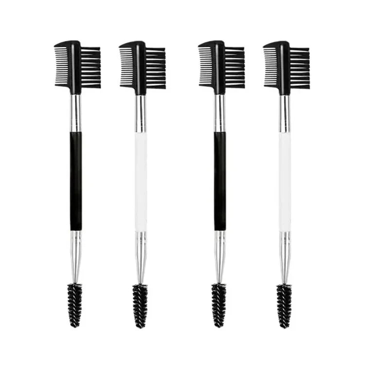 Double-Ended Wood Handle Eyebrow & Eyelash Brush 2 IN 1, Professional Makeup Tool - Beauty & Beyond