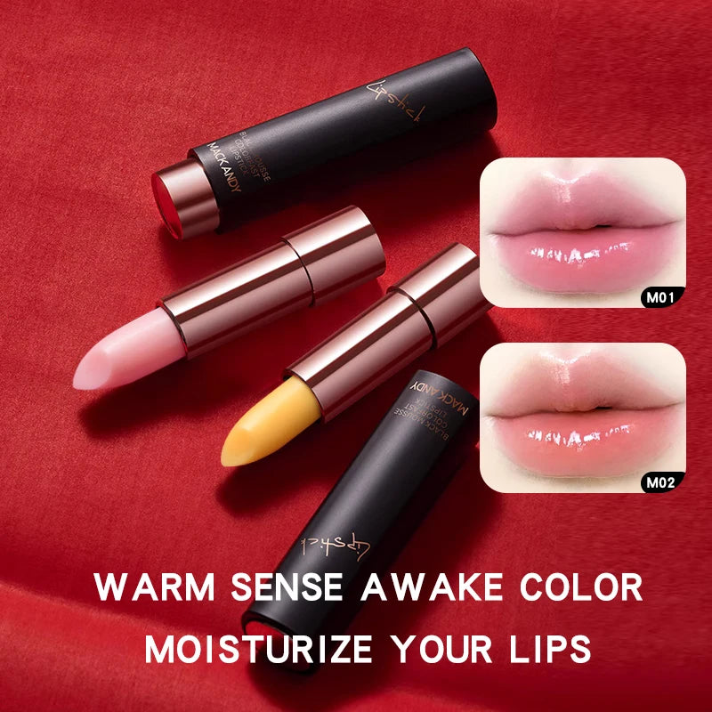 MACKANDY Color-Changing Lip Balm – Moisturizing Beeswax with Vitamin E, Natural Lip Care Stocking Stuffer - Beauty & Beyond