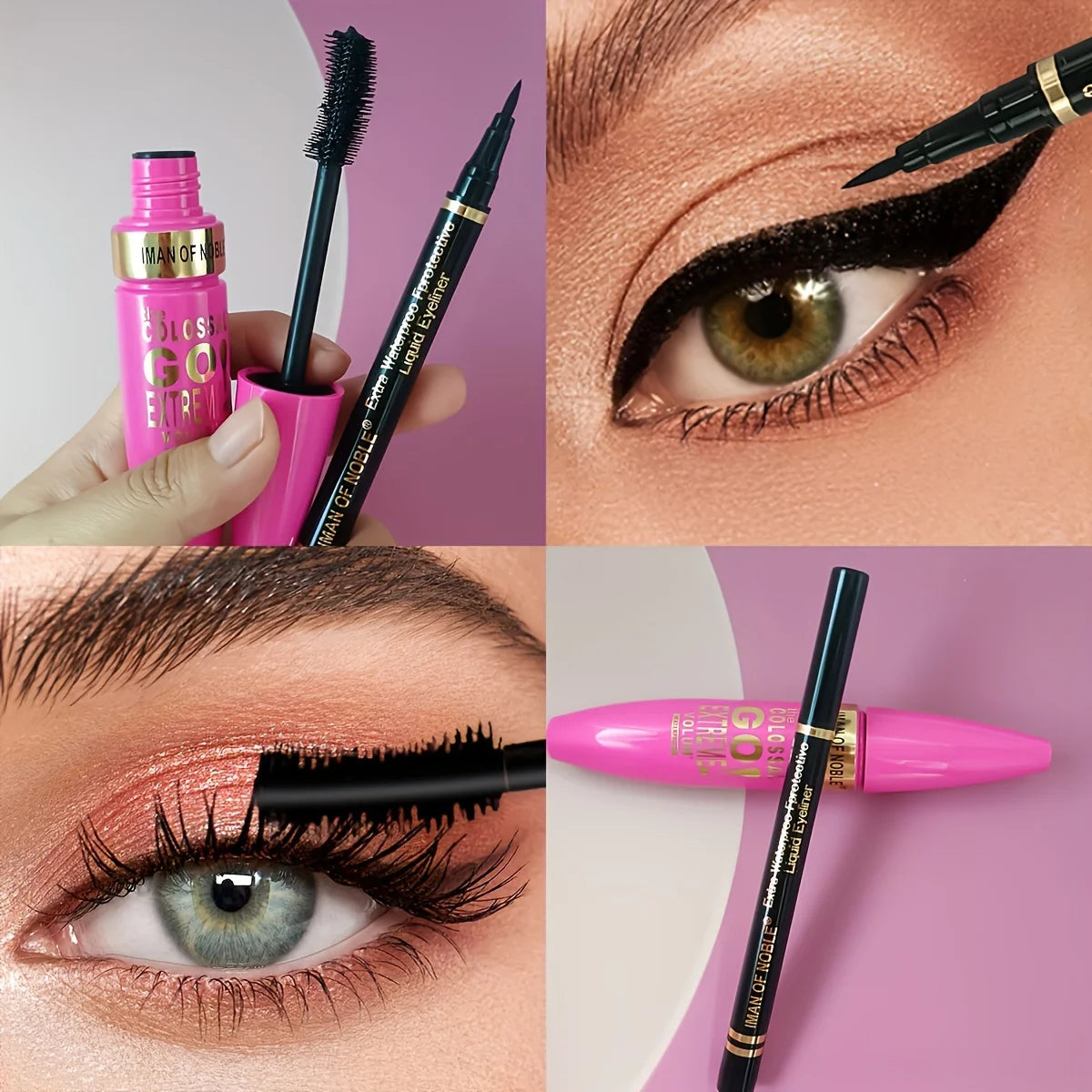 Mascara & Eyeliner Combo - Black, Slim Line, Smooth Definition, Long Lasting, Waterproof, 2pcs Set - Beauty & Beyond