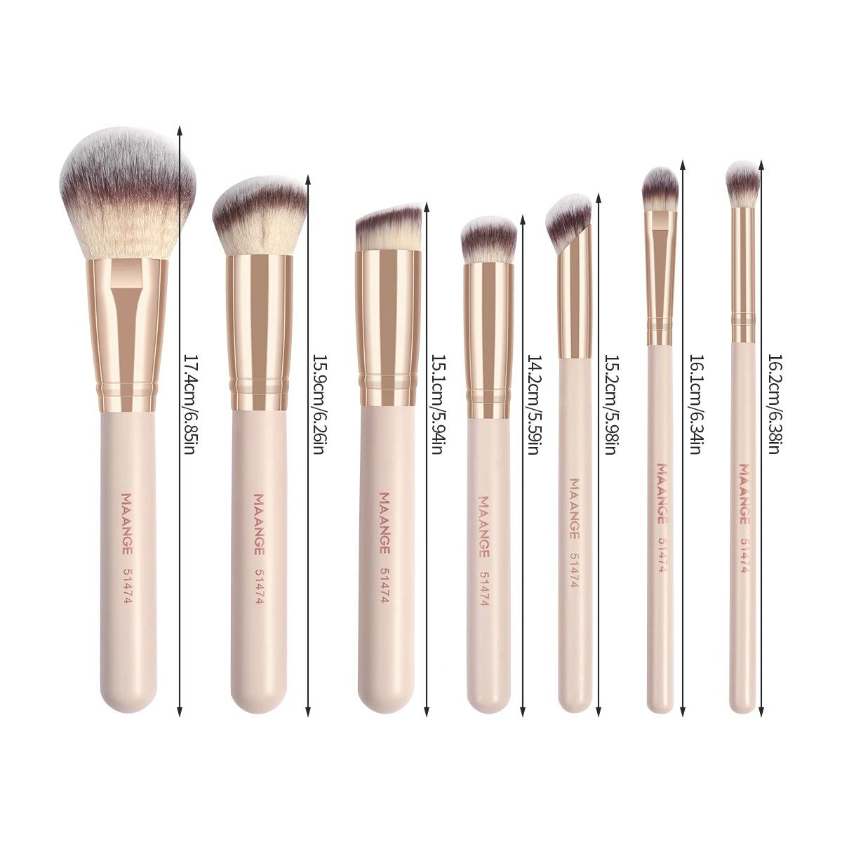 MAANGE 7pcs Makeup Brushes Set - Foundation, Powder, Concealer, Blush, Blending, Soft Bristles - Beauty & Beyond