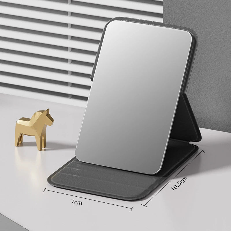 Portable Handheld Mini Makeup Mirror - Adjustable, Folding, for Dorm & Office Use