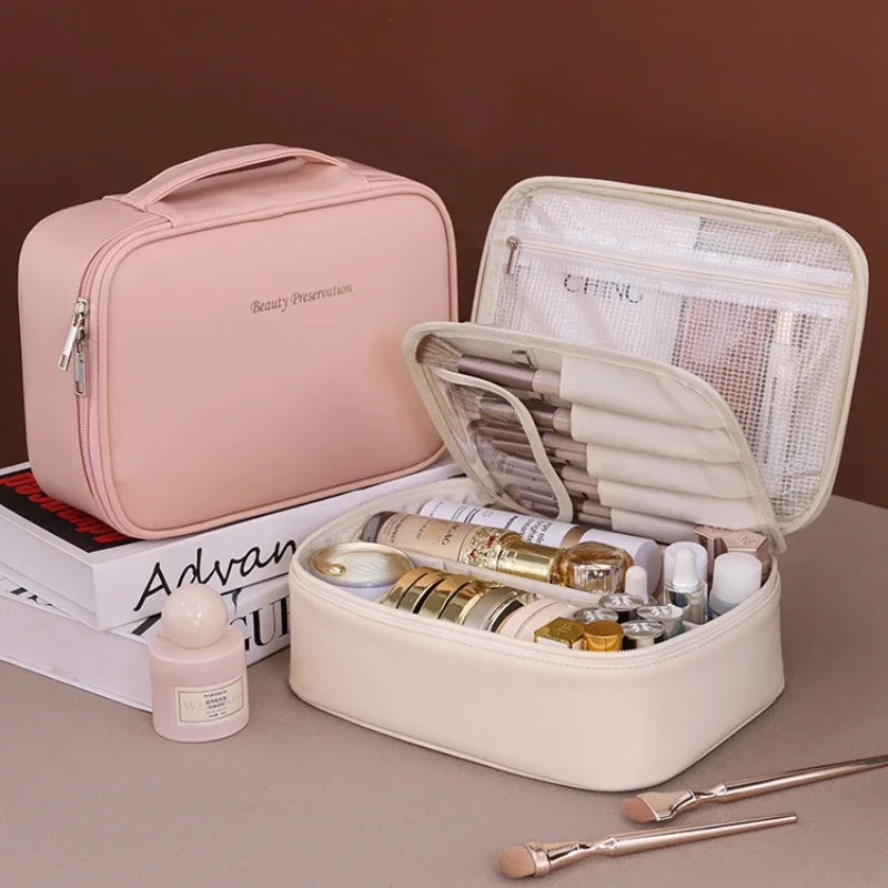 #1 Luxury Large Capacity Cosmetic Bag – Portable Travel Organizer & Toiletry Storage for Women