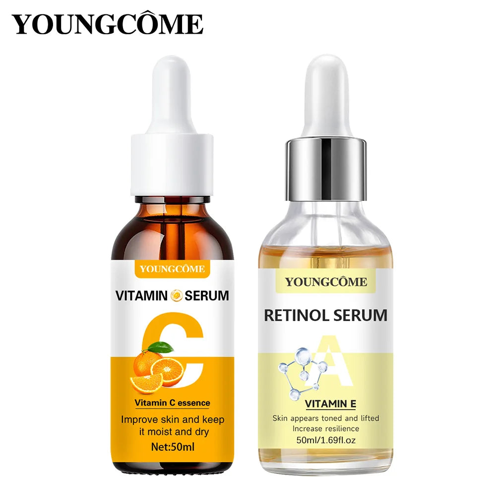 2pcs Vitamin C & Retinol Serum – Hydrating, Smoothing Fine Lines & Wrinkles - Beauty & Beyond