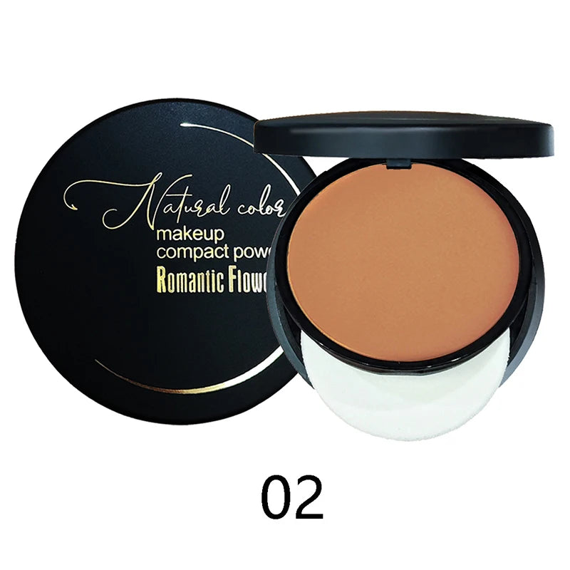 6-Color Matte Pressed Powder – 24H Oil Control, Full Coverage, Waterproof