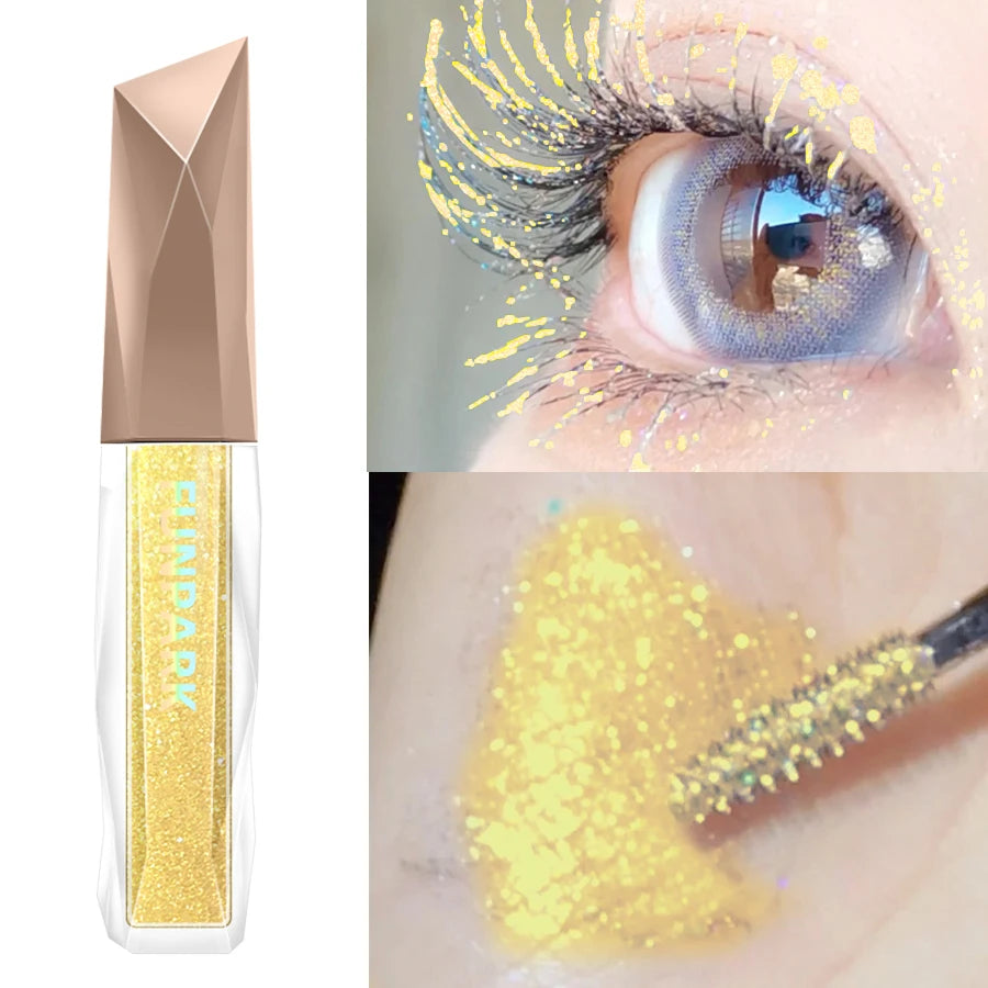 1PC Sparkling Eyelash Mascara - Long-Lasting Shimmer, Eyeshadow & Highlighter, Pearlescent - Beauty & Beyond