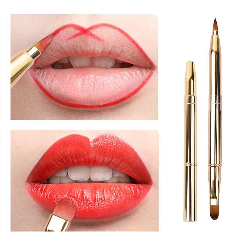 Retractable Dual-Head Lip Brush - Lip Contour & Smudge Applicator, Daily Makeup Tool - Beauty & Beyond