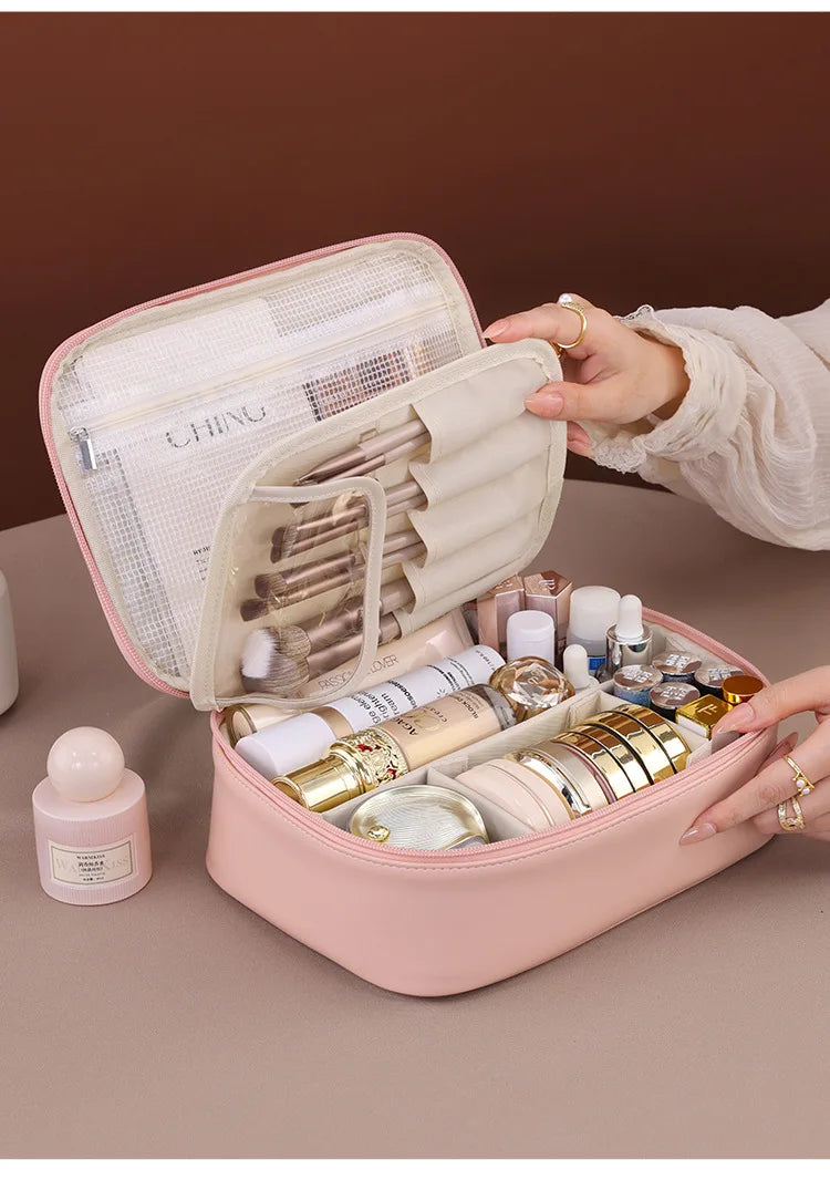 New Women's Cosmetic Bag - Portable, Large Capacity, Luxury Makeup & Toiletry Organizer