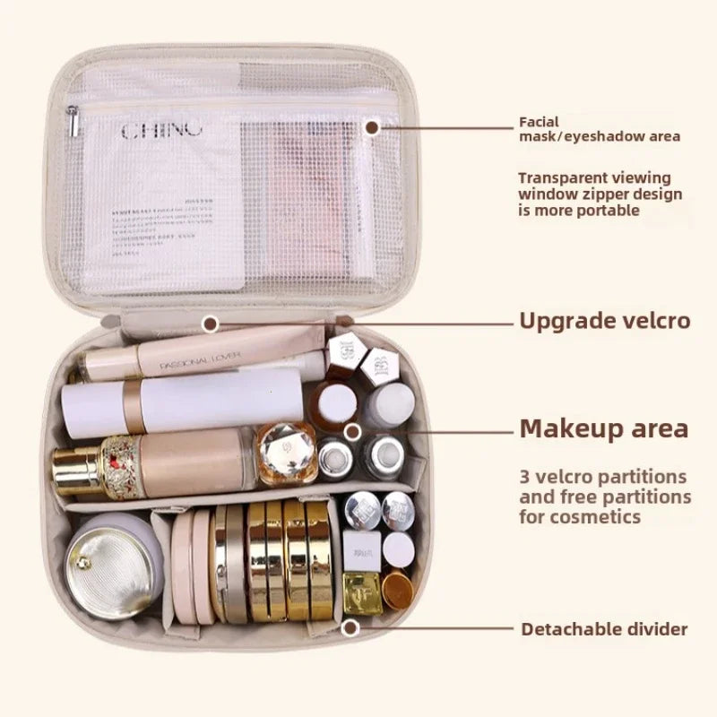 New Women's Cosmetic Bag - Portable, Large Capacity, Luxury Makeup & Toiletry Organizer