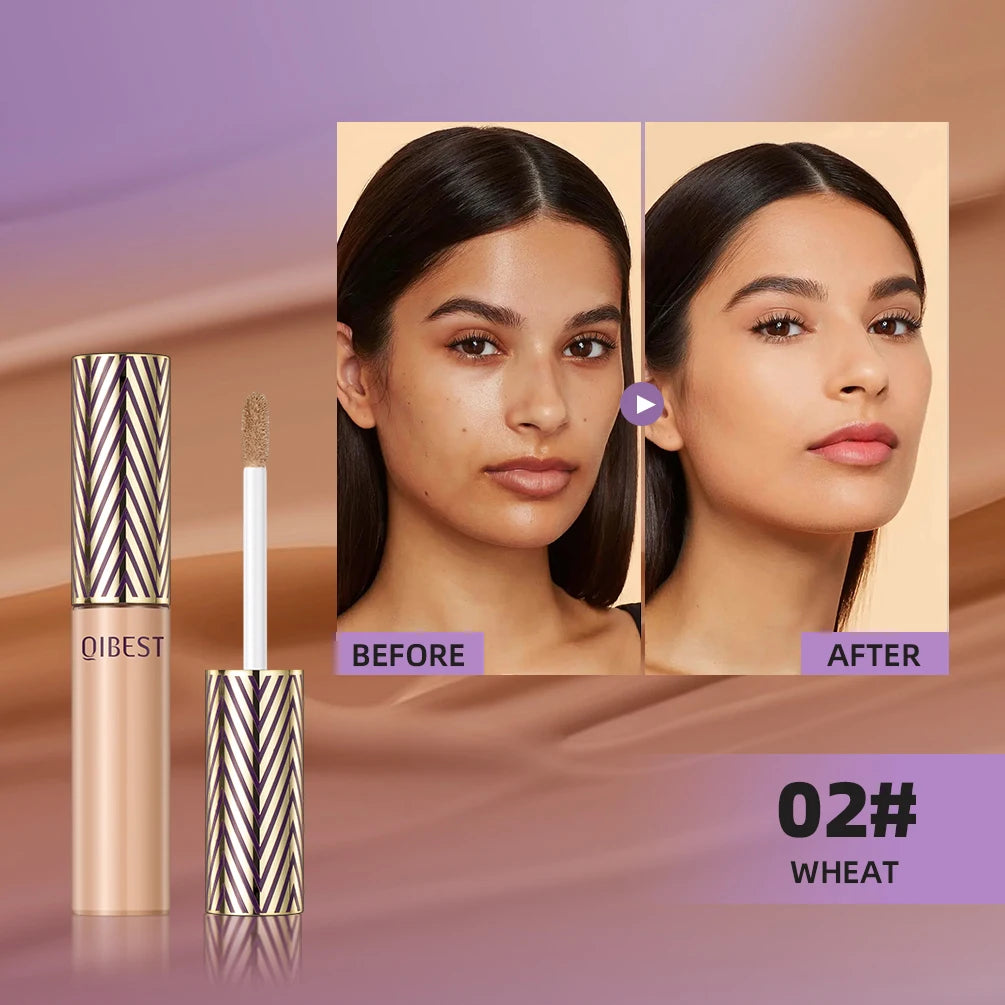 QIBEST Liquid Concealer – 7ml Foundation & Primer | Anti-Dark Circles Corrector for Flawless Face Makeup