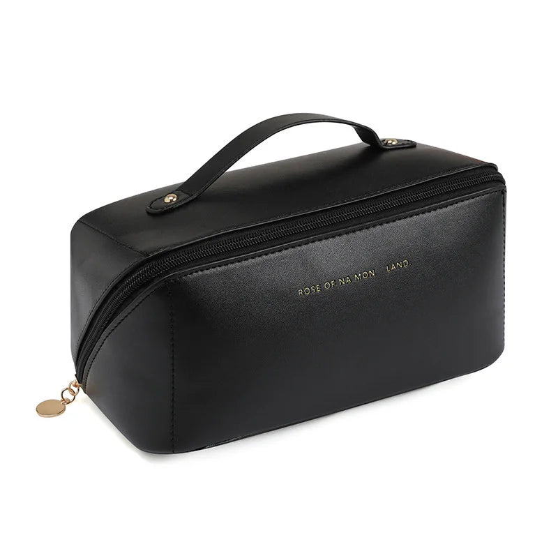 PU Makeup Bag - Large Capacity, Portable Handheld, Multi-Functional Storage