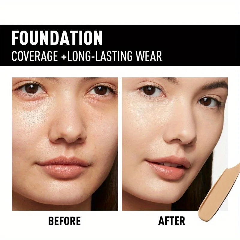 PECOLOVERS Matte Liquid Foundation – Oil-Control, Waterproof, Full Coverage