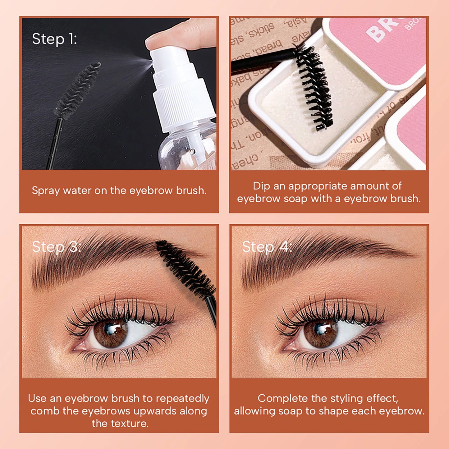 4-color eyebrow styling wax, styling gel, waterproof, natural, long-lasting, transparent eyebrow soap, eyebrow styling cream - Beauty & Beyond