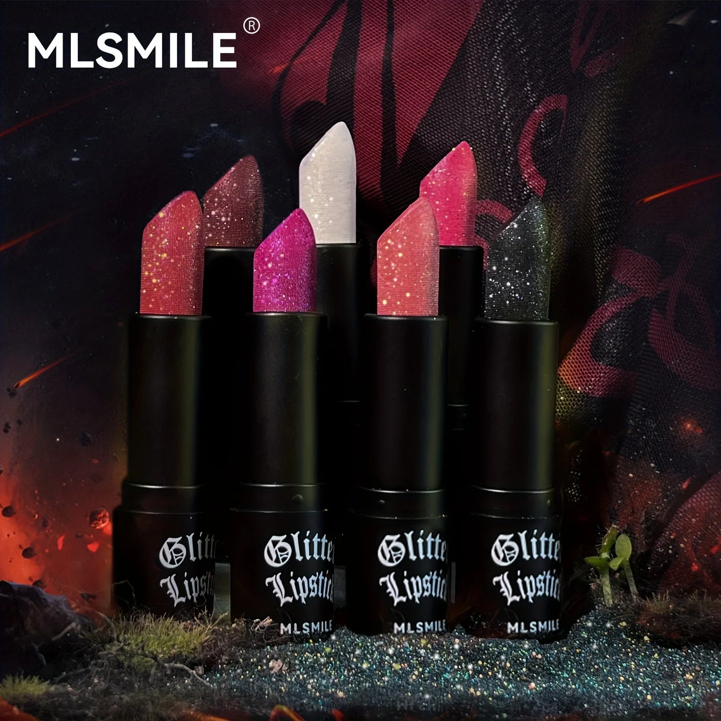 7-Color Glitter Lipstick – Hydrating & Sparkling Shine | Non-Stick, Metallic Finish Lip Makeup
