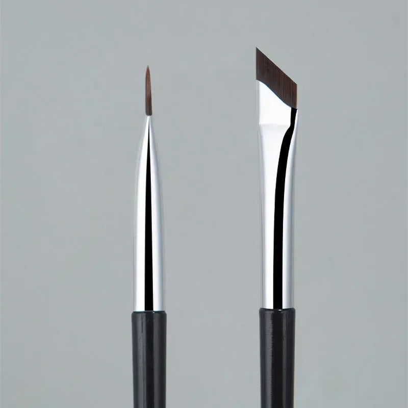 2PCS Angled Eyeliner Brushes – Ultra Thin Fine Eyebrow & Flat Sickle Makeup Tools
