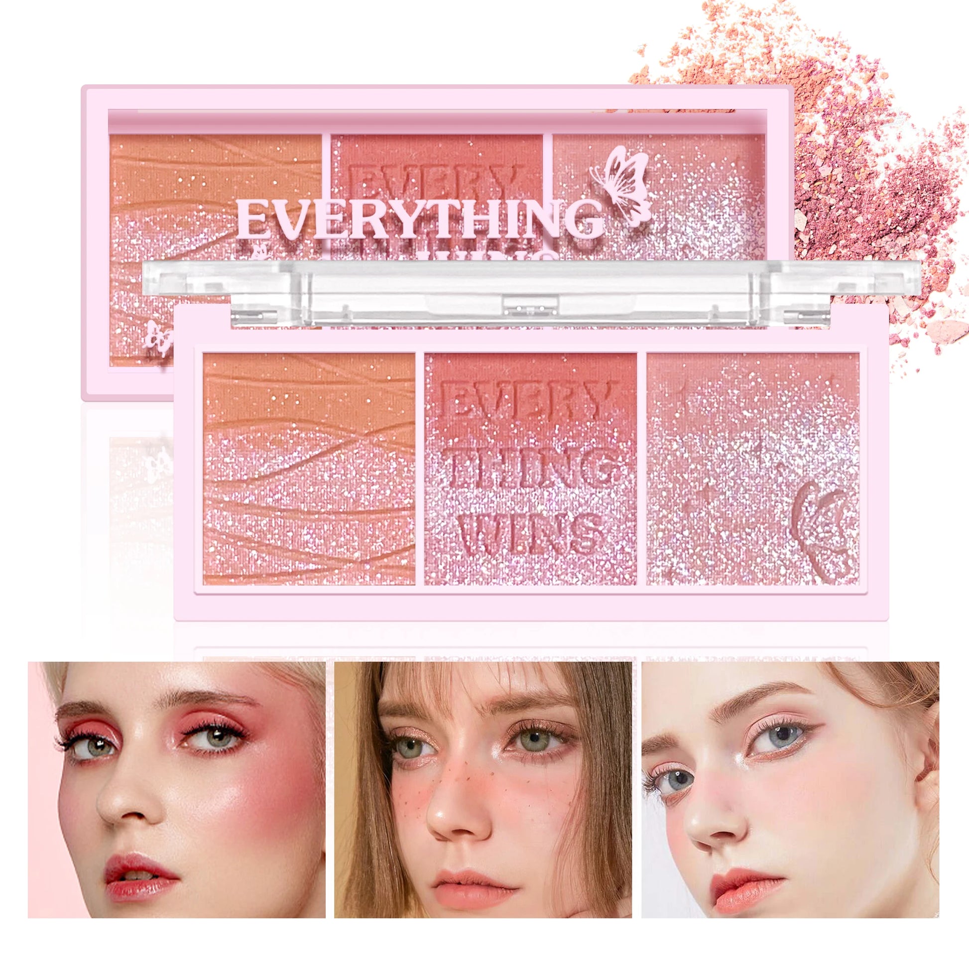 3-Color Blush Palette – Nude Makeup, Natural Matte, Milk Tea & Orange Tones, Long-Lasting - Beauty & Beyond