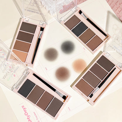 Four-Color Eyebrow Powder – Natural 3D Effect, Long-Lasting, Sweat-Proof, Non-Smudging, Daily Use - Beauty & Beyond