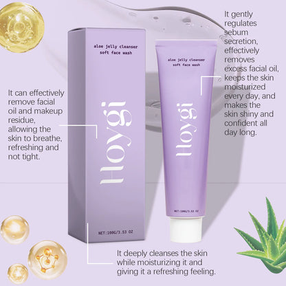 Hoygi Aloe Vera Facial Cleanser - Exfoliating, Blackhead Remover, Oil Control, Smooth Skin - Beauty & Beyond