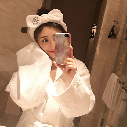 Soft Bow Headband for Skincare Routine – Fleece Hair Wrap for Women