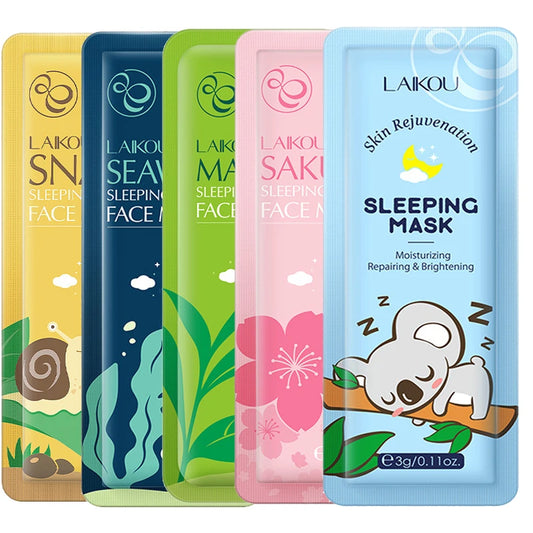 LAIKOU 5pcs Moisturizing Facial Mask - Anti-Wrinkle, Hydrating, Brightening, Anti-Aging Night Mask - Beauty & Beyond