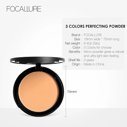 Mineral Face Pressed Powder - Oil Control, Natural Foundation, 3 Colors, Smooth Finish