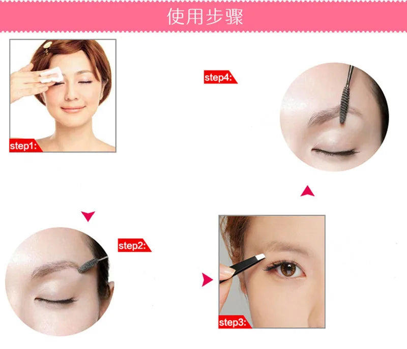 Black Eyebrow Tweezers - Stainless Steel, Slant Tip, Hair Removal & Eyelash Application Tool
