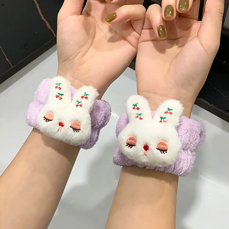 Spa Fleece Headband & Wristband Set – Face Washing & Skincare Bands for Women & Girls