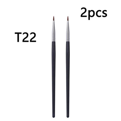T22 Fine Eyeliner Brush - Precision Thin, Liquid/Gel, Professional Makeup Tool - Beauty & Beyond