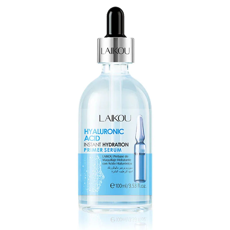 LAIKOU Vitamin C Face Serum – 100ml Primer Essence | Hyaluronic Acid & Collagen for Brightening, Firming & Moisturizing