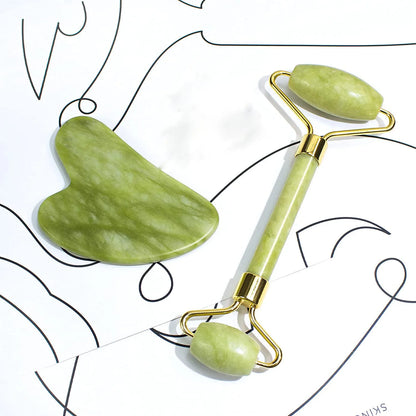 2PCS Gua Sha Set - Natural Stone Facial Massage & Scraper Tool