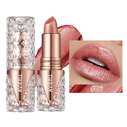 6 Colors 3-in-1 Pearlescent Sparkling Lipstick – Matte Glitter, Waterproof, Long-Lasting, Pearl Shine Lip Gloss, Shimmer Sexy Makeup - Beauty & Beyond
