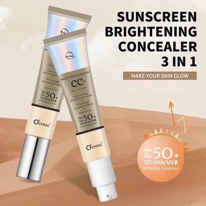 Crema CC Ocheal 30 g - Base de maquillaje, corrector, prebase hidratante e iluminadora resistente al agua FPS 50+