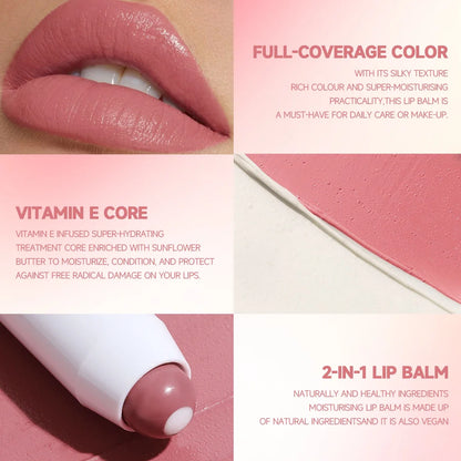 2-in-1 Nude Lipstick – Matte Red Lip Balm, Moisturizing, Waterproof, Long-Lasting, Non-Stick Cup, 6 Colors - Beauty & Beyond