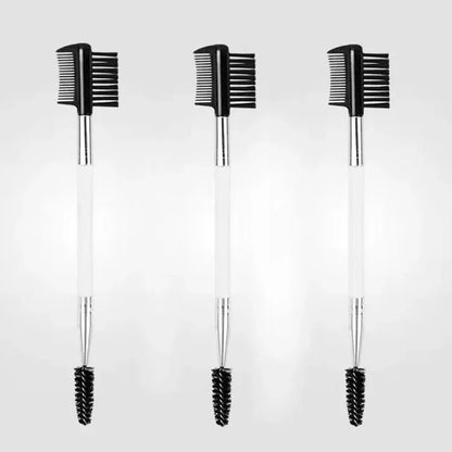 Double-Ended Wood Handle Eyebrow & Eyelash Brush 2 IN 1, Professional Makeup Tool - Beauty & Beyond