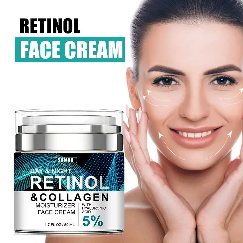 Retinol Anti-Aging Face Cream – Moisturizing Wrinkle Remover with Collagen & Hyaluronic Acid | 50ML