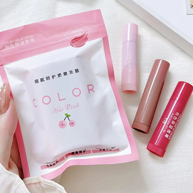 HAIPINK 3-Piece Set Tinted Moisturizing Lip Balm - Hydrating, Fades Lip Lines, Prevents Chapping - Beauty & Beyond