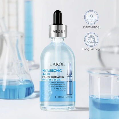 LAIKOU Vitamin C Face Serum – 100ml Primer Essence | Hyaluronic Acid & Collagen for Brightening, Firming & Moisturizing