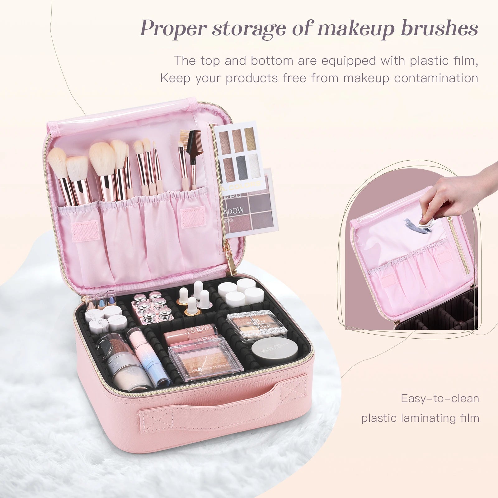 Makeup Bag - Professional Cosmetic Brush Case, Portable, Waterproof Travel Organizer - Beauty & Beyond