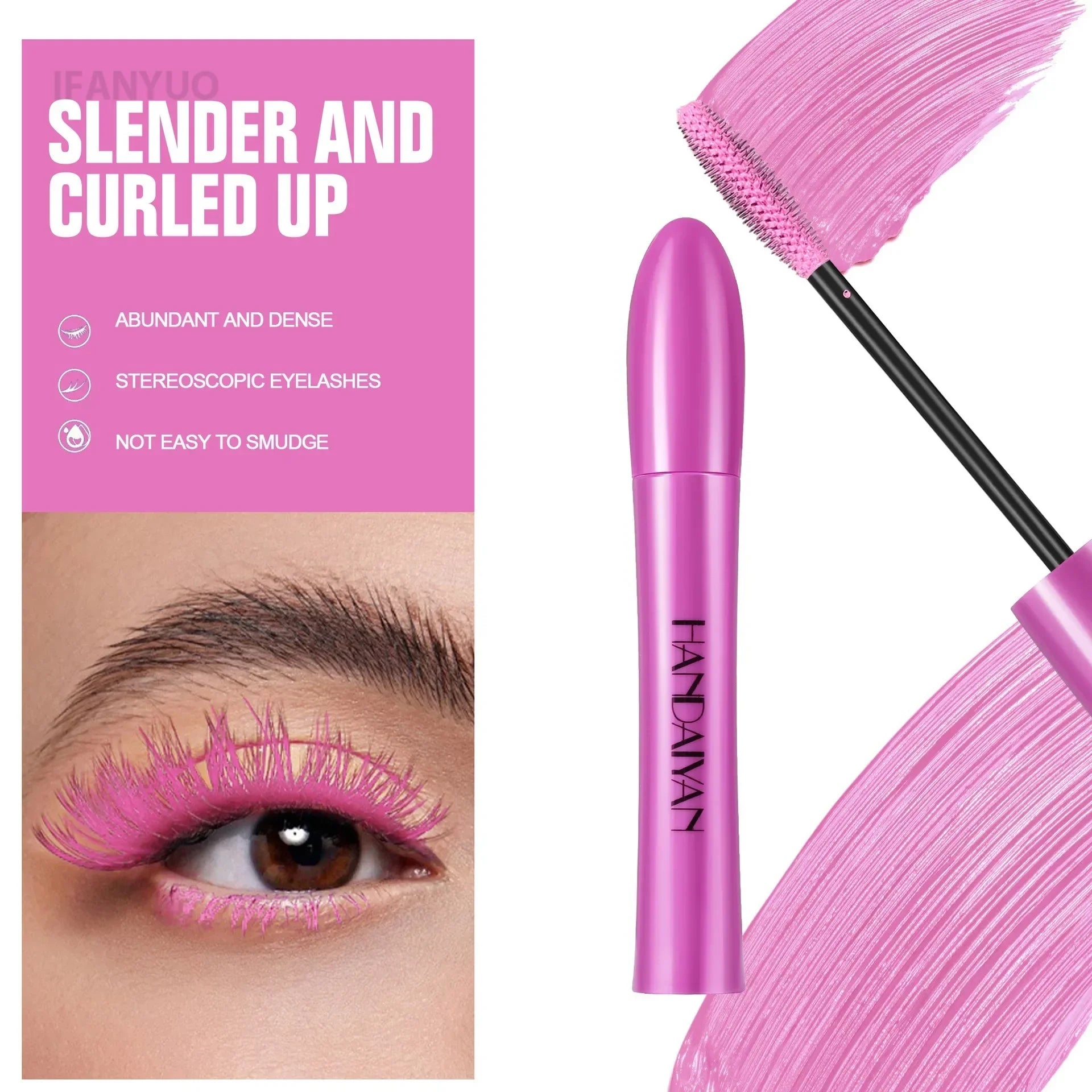 5D Colorful Silk Mascara - Blue, Red, Black, Waterproof, Non-Caking, Thickening, Lengthening - Beauty & Beyond