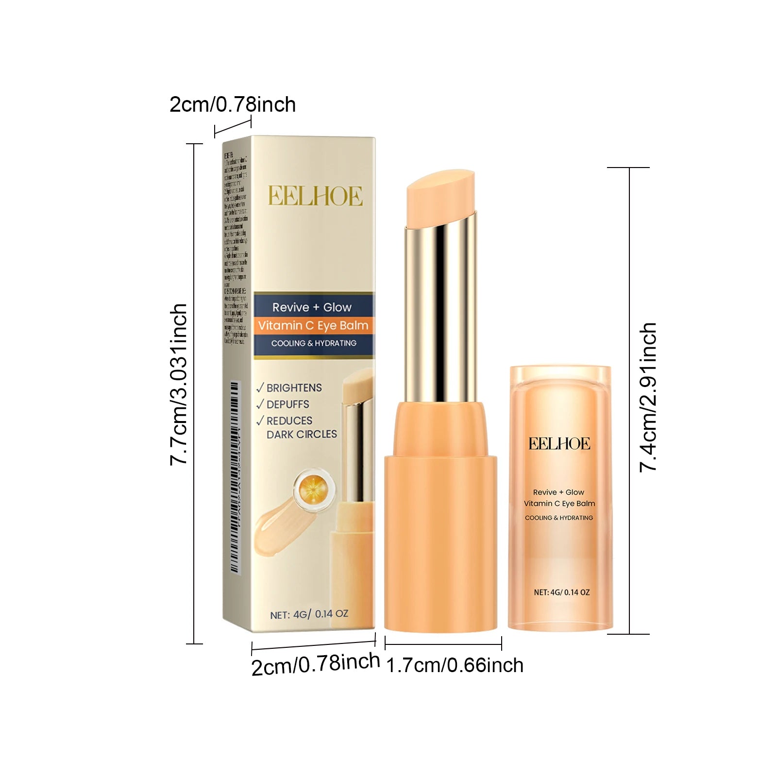 Vitamin C Eye Balm - Moisturizing, Dark Circles, Puffiness, Fine Lines, Brightening Stick - Beauty & Beyond