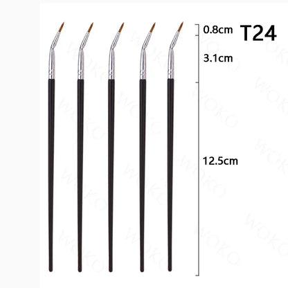 Pincel delineador fino T22: herramienta de maquillaje profesional de precisión, fina, para líquidos o gel.