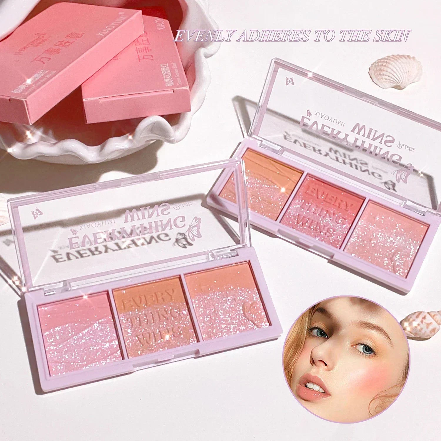 3-Color Blush Palette – Nude Makeup, Natural Matte, Milk Tea & Orange Tones, Long-Lasting - Beauty & Beyond