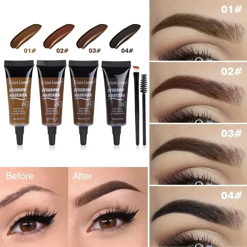 Eyebrow Dye Gel – 24-Hour Waterproof, Non-Smudge, Long-lasting Liquid Formula (4 Colors) - Beauty & Beyond