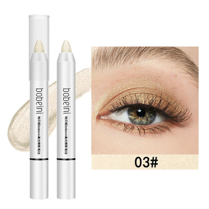 Matte & Shimmer Eyeshadow Stick – Dual-Use White Eyeliner + Silver Highlighter Pen for Eye Brightening Glam - Beauty & Beyond