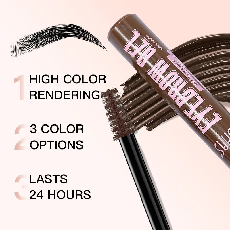 3-Color Eyebrow Gel – Long-lasting, Waterproof, Smudge-proof Eyebrow Tint Mascara - Beauty & Beyond