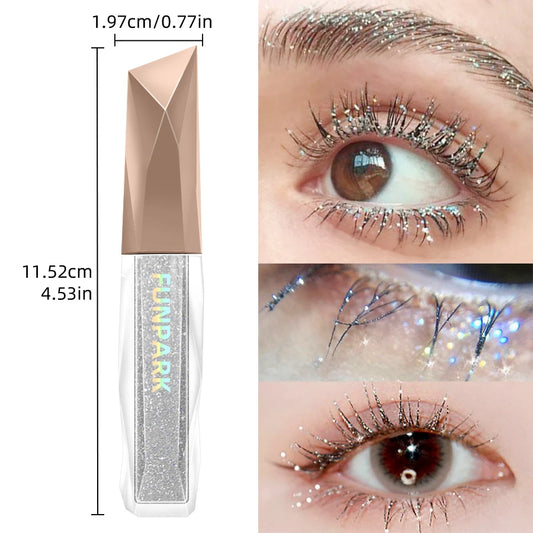1PC Sparkling Eyelash Mascara - Long-Lasting Shimmer, Eyeshadow & Highlighter, Pearlescent - Beauty & Beyond