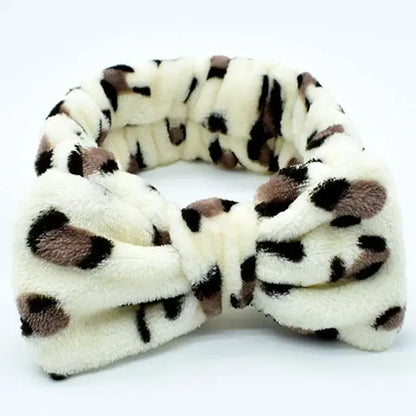 Spa Headband Bow - Soft Coral Fleece for Makeup, Shower, Face Washing, Hair Accessory