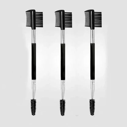 Double-Ended Wood Handle Eyebrow & Eyelash Brush 2 IN 1, Professional Makeup Tool - Beauty & Beyond