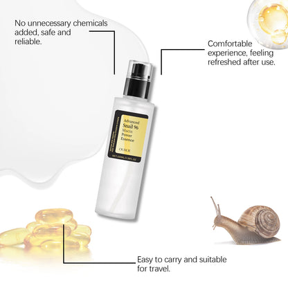 Advanced Snail 96 Mucin Power Essence – Moisturizing, Lifting & Brightening | Fades Fine Lines & Firms Skin