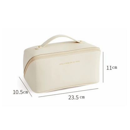 PU Makeup Bag - Large Capacity, Portable Handheld, Multi-Functional Storage
