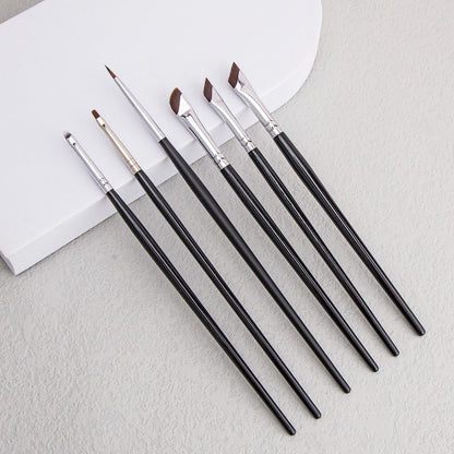 6PCS Eyeliner Brush Set - Thin, Gel, Flat Top, Concealer, Detailed Makeup Tool - Beauty & Beyond